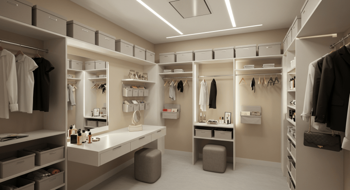 7. dressing pratique avec éclairage optimal